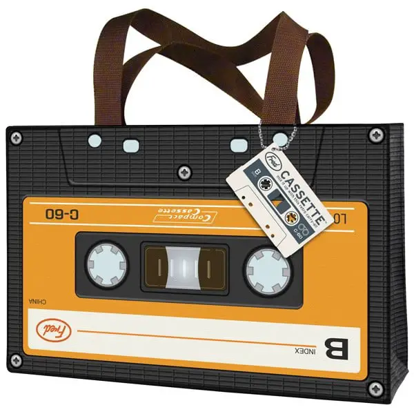 Bag with the design of a cassette