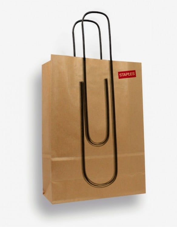 Paper bag with the design of a clip 