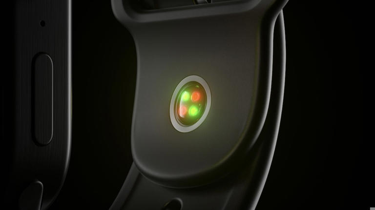 Sensor from an Apple Watch on the band