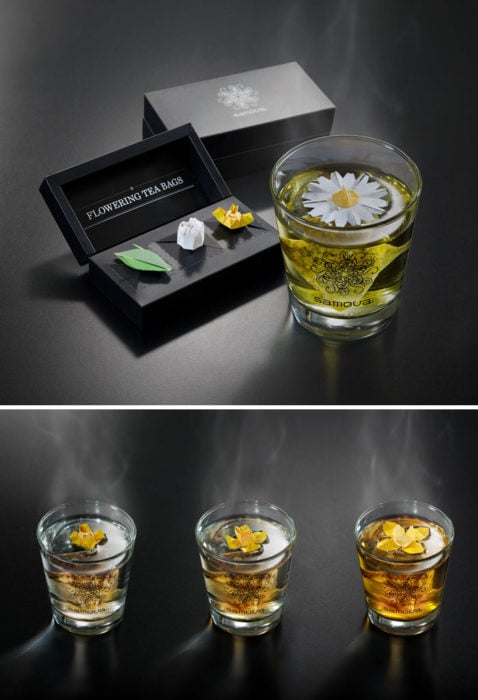 Tea Packaging with Floating Flowers