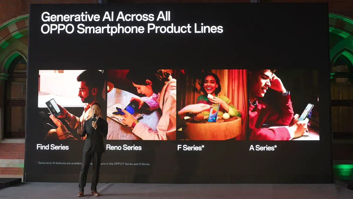 Billy Zhang during the presentation of new AI features in OPPO