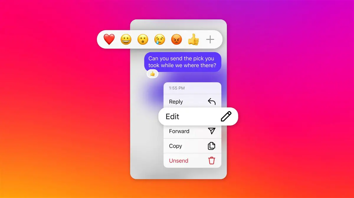 Button to edit messages on Facebook Messenger